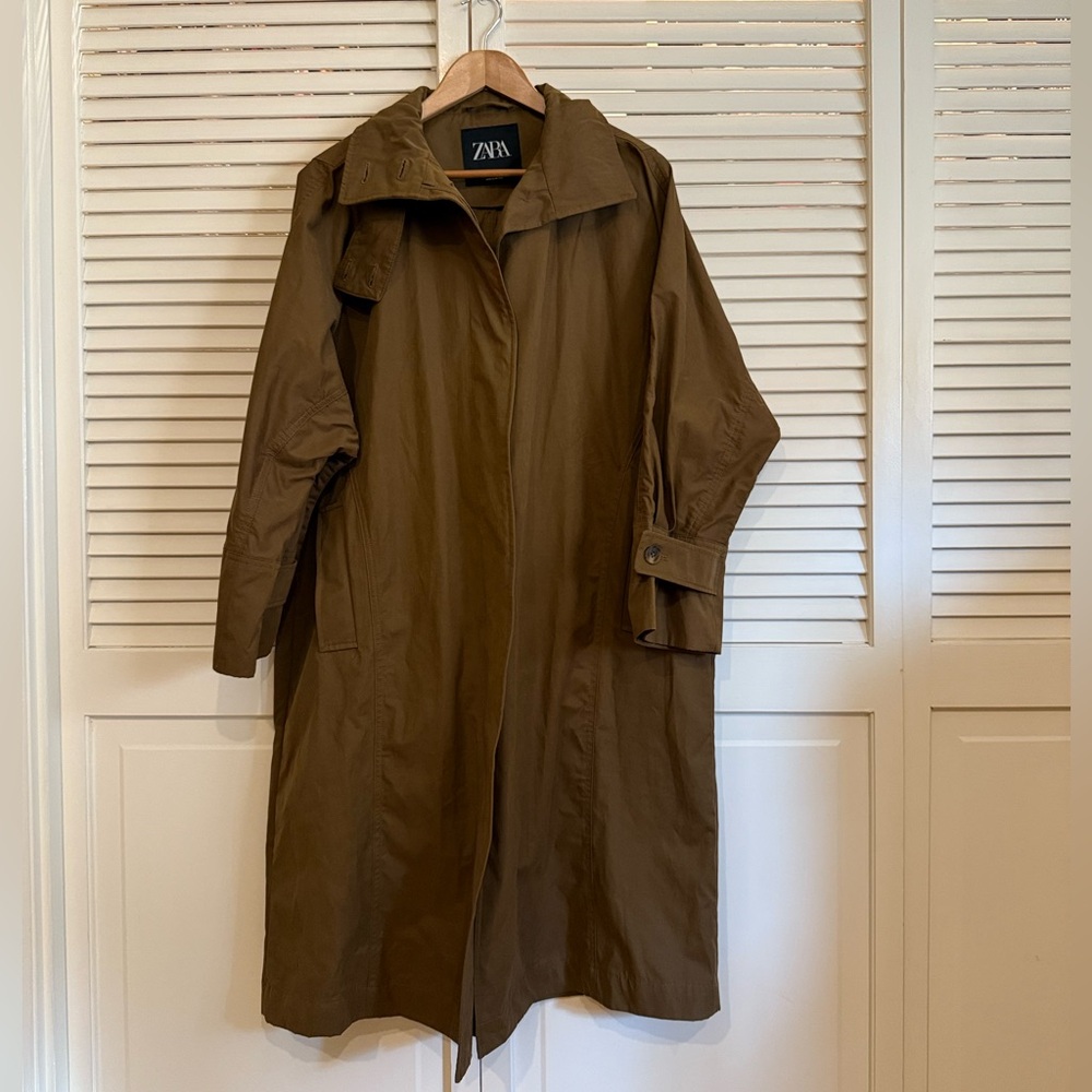 Zara Olive Green Trench Coat